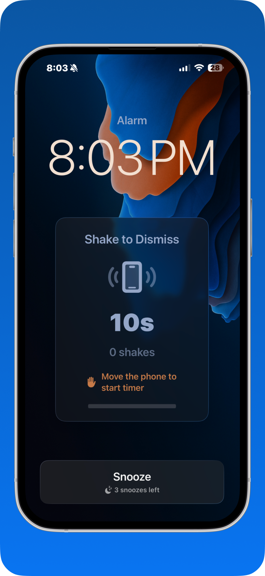 Shake to dismiss alarm