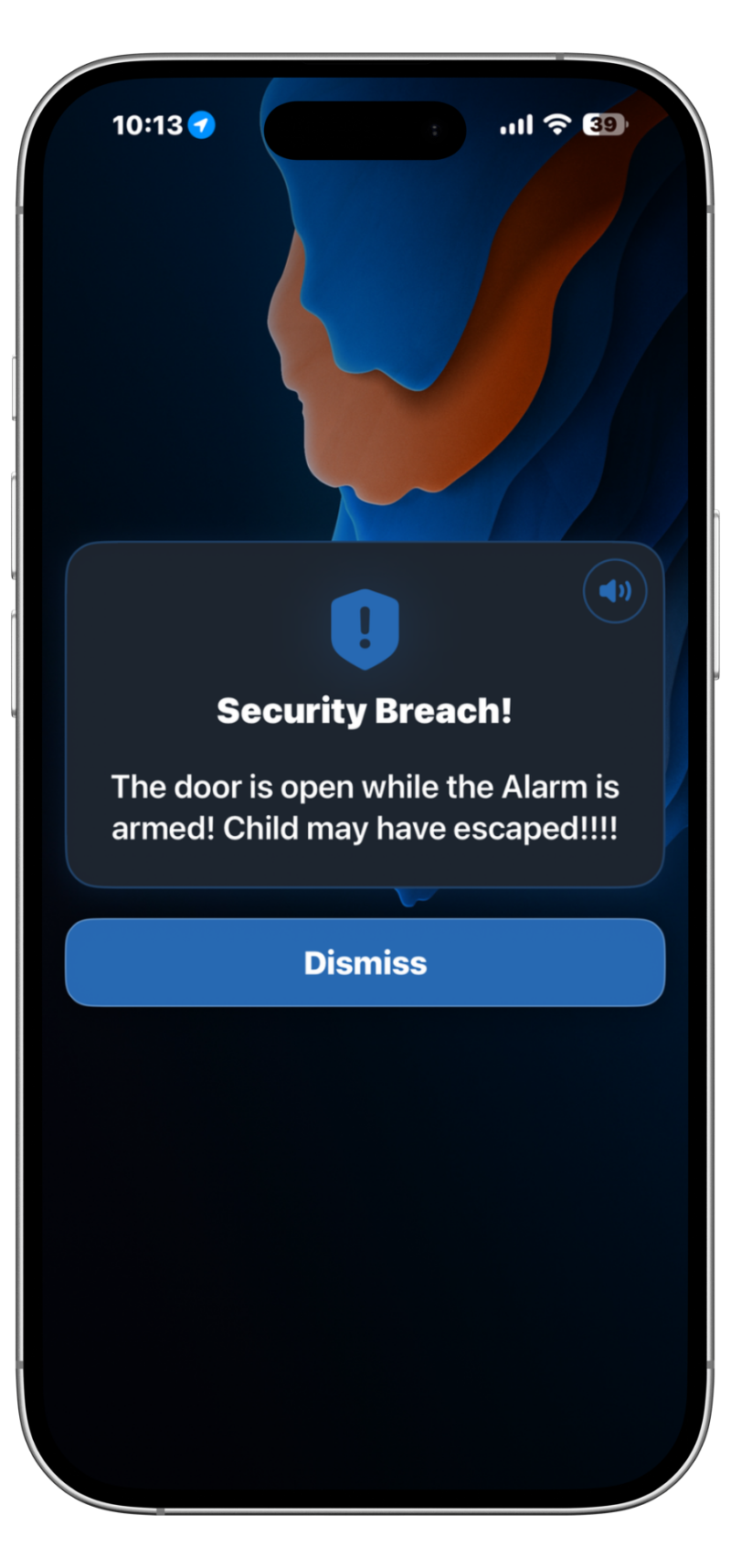A security alert taking over the screen